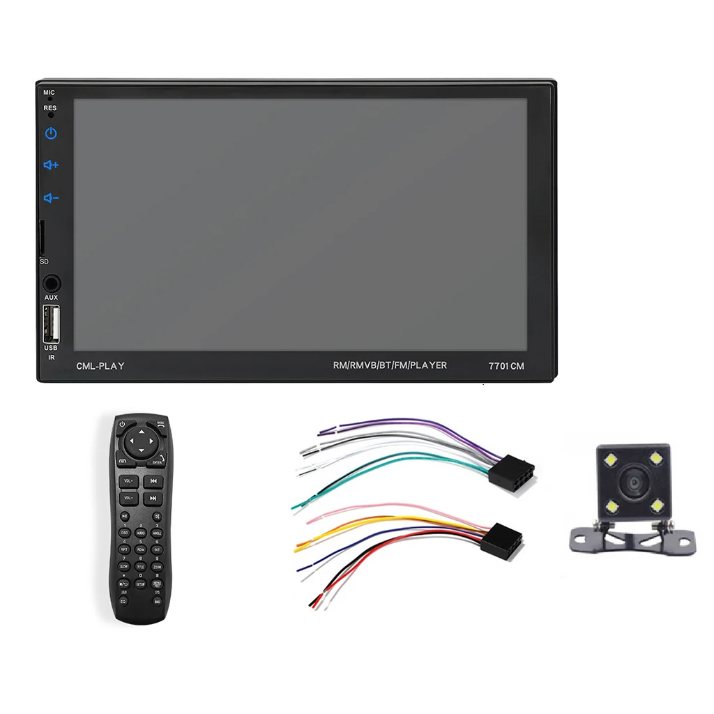 

7 inch Autoradio 2 Din Car Radio Coche Recorder 7701Cm Press Screen Car Audio Bluetooth Usb Rear View Camera Mp5 Multimedia Pl