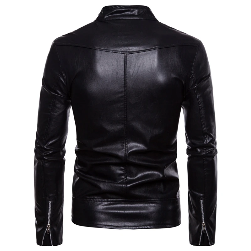  Autumn embroidery black men jacket Teen fashion motorcycle leather jackets S M L XL XXL men PU Coat