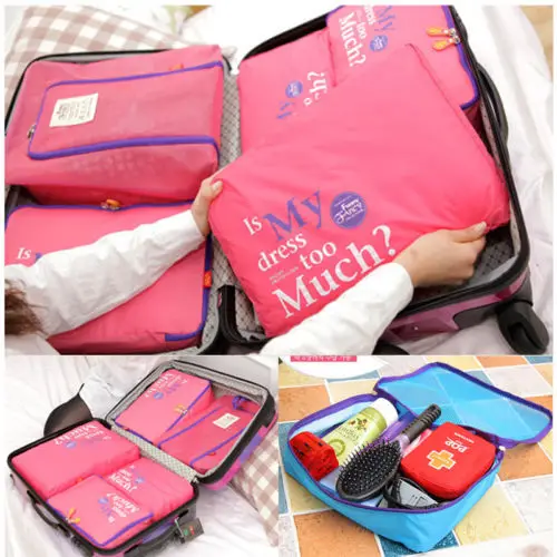 

5 Pieces Set Luggage Organiser Suitcase Storage Bags Packing Travel Cubes UK