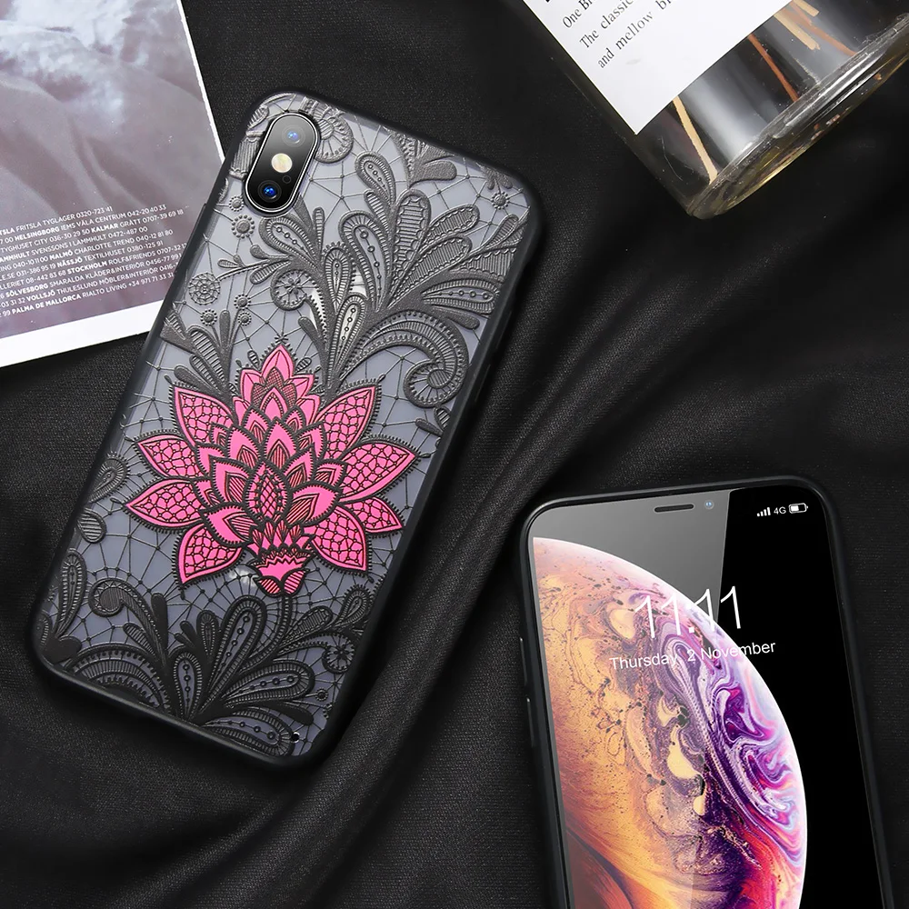 

KISSCASE 3D Lace Floral Case For Huawei Honor 8X 7A 9 10 Case Rose Embossed Phone Cover For Nova 2 2Plus 2S 3 3i Honor 7X Cases