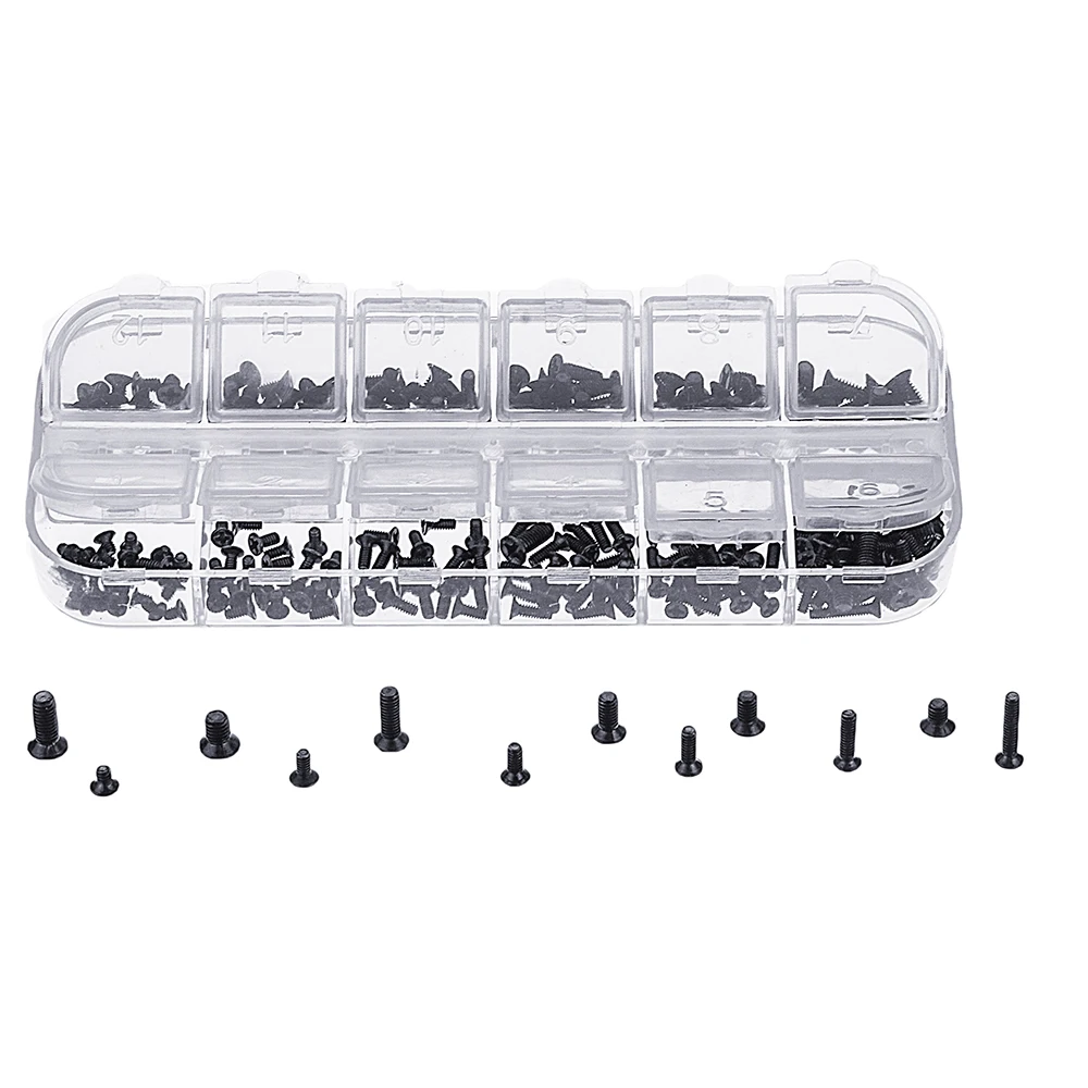 

Suleve MXCP3 240Pcs Mini Phillips Screw Carbon Steel Electronic Flat Head Notebook Laptop Repair