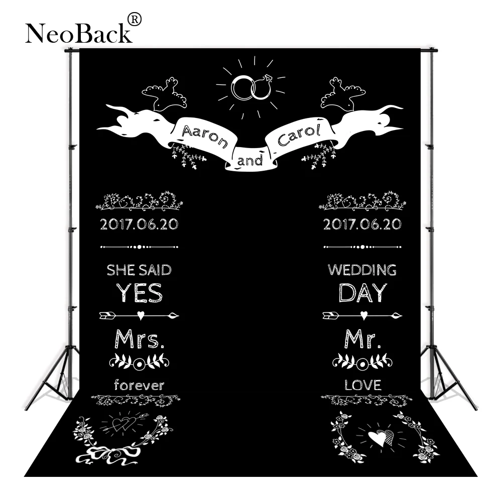NeoBack Custom blackboard Wedding Background Sweet love backdrop