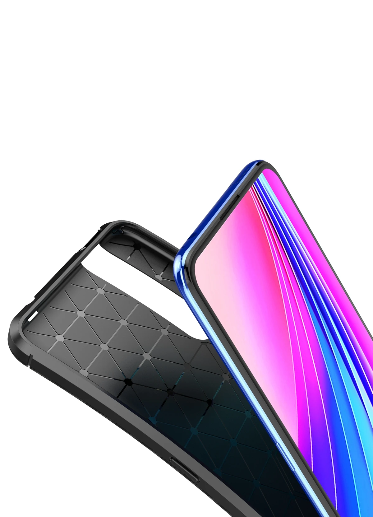 for Vivo V15 Pro Case Slim Fit Soft TPU Phone Case Shockproof Carbon Fiber Dual Layer Silicone Armor Cover Full Ptotection