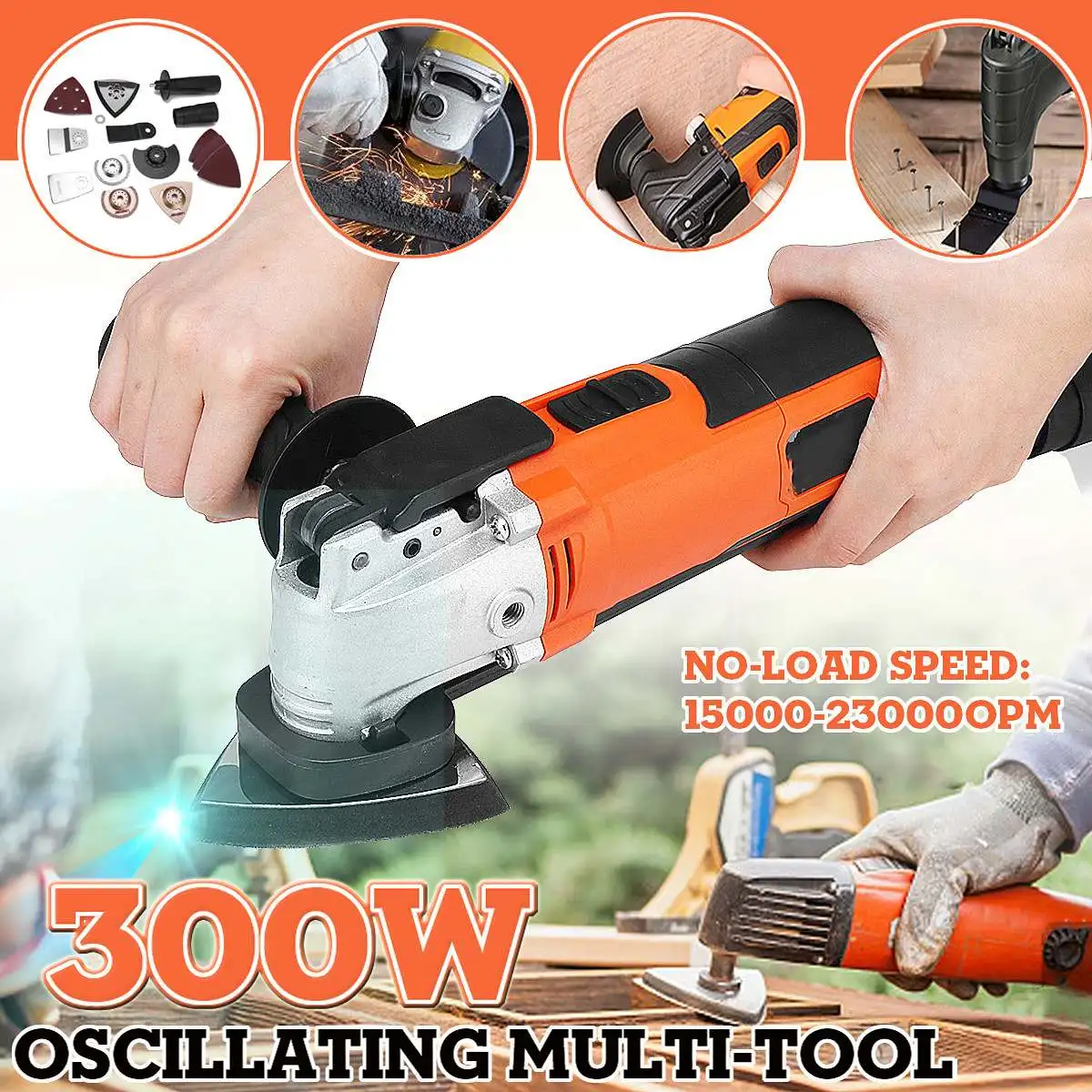 

1Pcs 300w Oscillating Multi-Tool Universal Treasure Kitchen Multi-function Trimming Machine Woodworking Power Tools