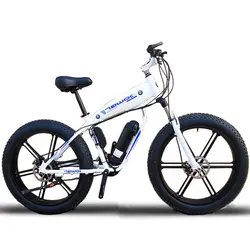 26 Fat Tire Bike 500 Вт, 48 В литий ионный снег горный велосипед электрический гидравлический дисковый тормоз спереди вилы шок Максимальная скорость