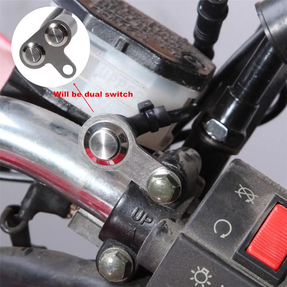 DC12V CNC Motorbike ATV Handlebar Mount Horn Switch Self-Return Reset Button Kit
