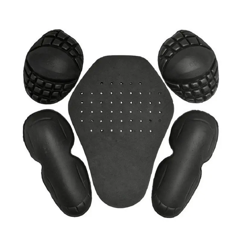 

5PCS Removable EVA Riding Shoulder Elbow Back Protectors Pads Set Shockproof Motorcycle Protection Clothing Set Wear-resistant