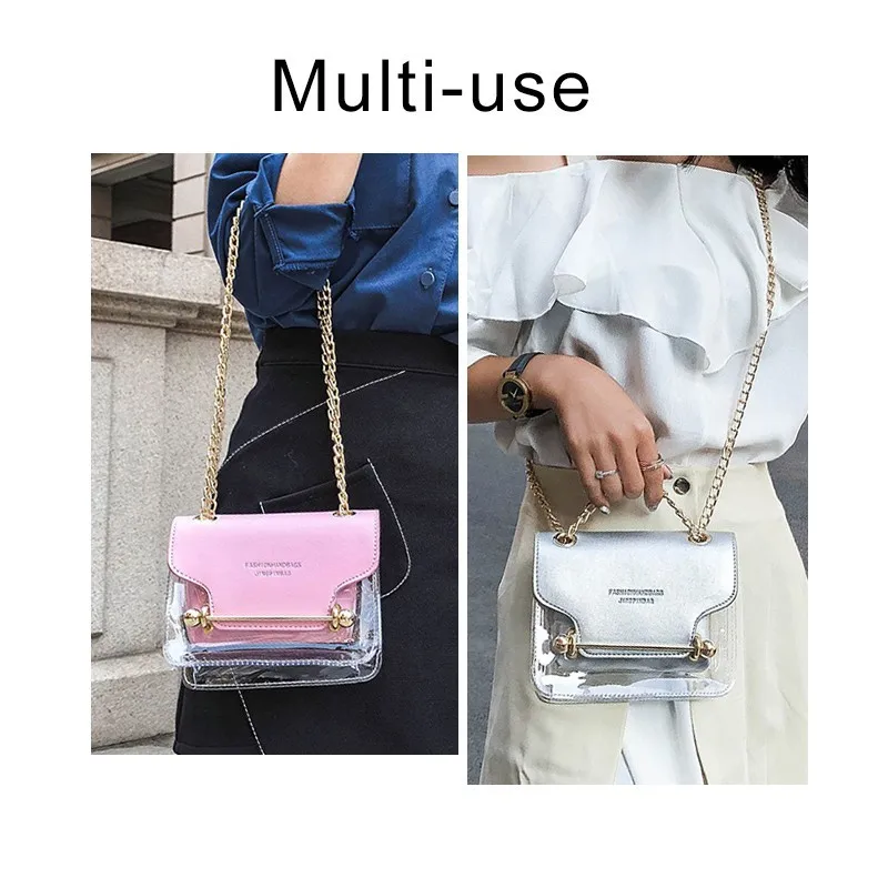 Loshaka النساء حقيبة كتف أزياء نظيفة شفافة عارضة رفرف حقيبة السيدات Crossbody أكياس جديد وصول رسول حقيبة شاطئية كيس Loshaka النساء حقيبة كتف أزياء نظيفة شفافة عارضة رفرف حقيبة السيدات Crossbody أكياس جديد وصول رسول حقيبة شاطئية كيس