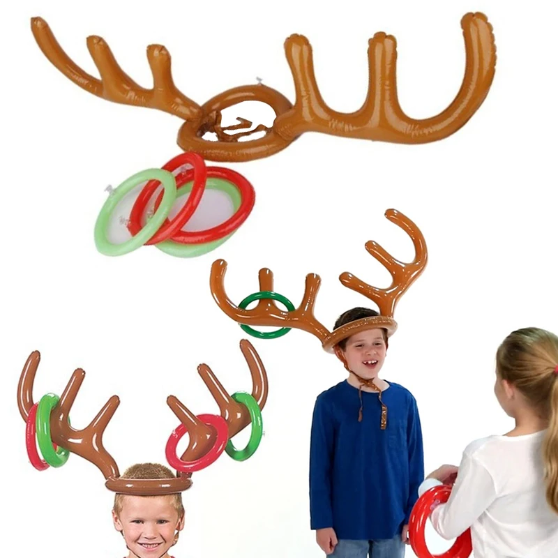 1 шт. s Рождество Хэллоуин 1 шт. модная забавная шляпа оленьи рога надувная игрушка вечерние кольца Toss игра детский подарок