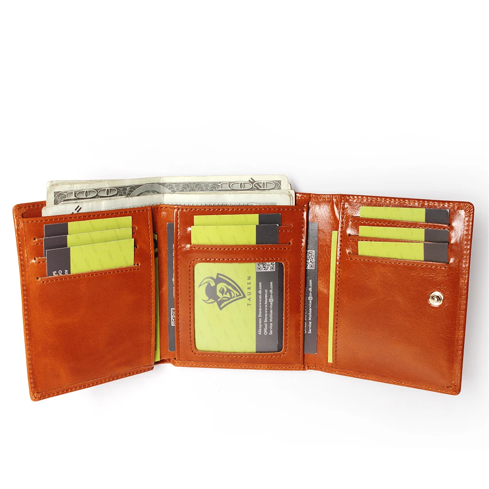 Первый слой кожаного бумажника, Женский кошелек из восковой кожи, Женский кошелек в стиле ретро, Многофункциональный складной кошелек, клатч, сумка для смены, многофункциональная