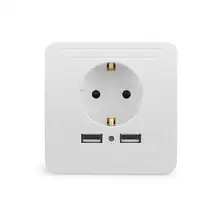 Pop Dual USB Порты и разъёмы 5V 2A Электрический настенный Зарядное устройство адаптер ЕС розетка переключатель Мощность Зарядка Док-станция для зарядки розетки Панель
