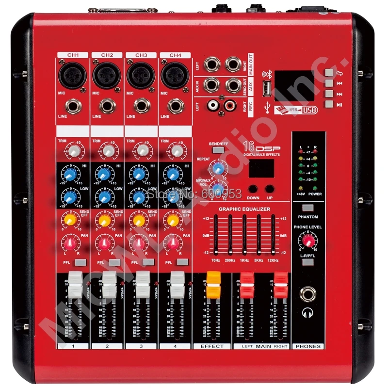 Pro Red 4 Channel 800W watt Karaoke Stage Power