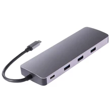 AAAJ-type C концентратор 9 в 1 Usb-C к 4 к Hdmi Pd Vga 3Xusb3. 0 Tf карта Rj45 Lan адаптер конвертер провода кабель