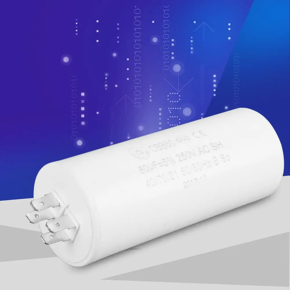 

CBB60 Run Capacitor Cylinder Shaped Run Capacitor Lead Motor Start Run Capacitor AC 250V 80uF 50/60HZ for Motor Pump