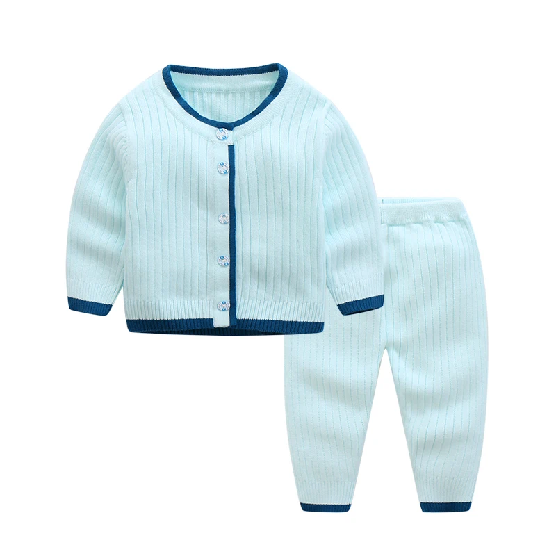 

2018 Knit knitted Baby clothes infant Sweater Set Boy Warm Soft Suit Newborn Cardigan Jacket Knitwear