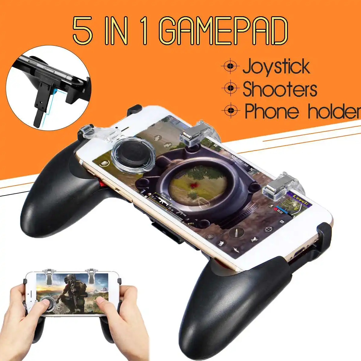 5 IN 1 Mobile Phone Gaming Trigger Gamepad Controller Shooter Trigger