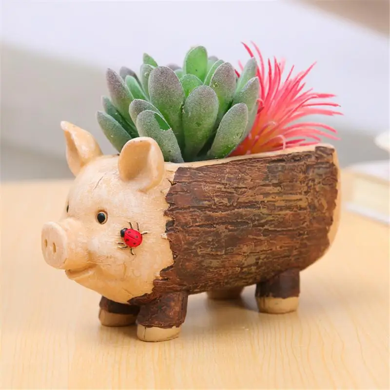 

Cute Flower Pot Cartoon Plant Flowerpot Tree Stool Resin Succulent Plant Flowerpot Planters Pots Gift Home Decorative Flower