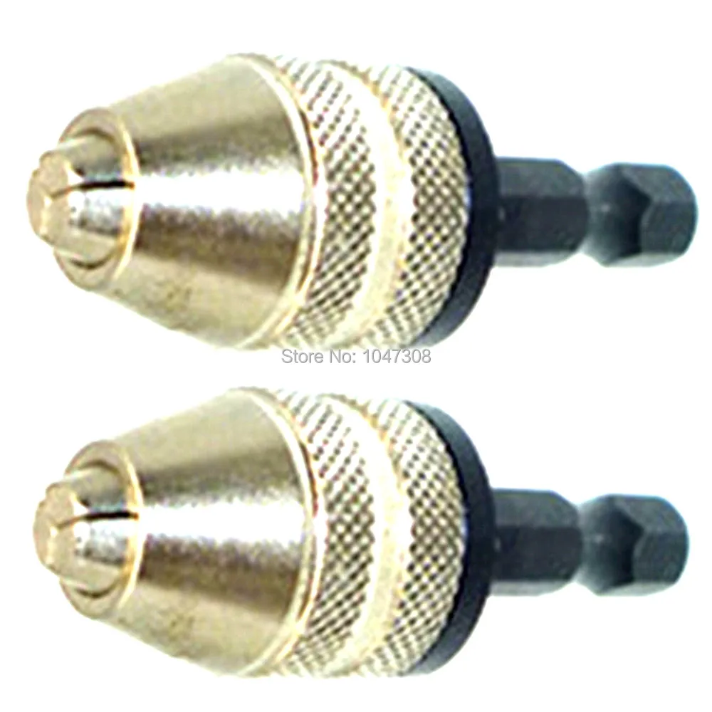 

2pcs 1/4-Inch Hex Shank Keyless Impact Drill Chuck Screwdriver Impact Driver Keyless Chuck Conversion Clamping Range 0.3-3mm