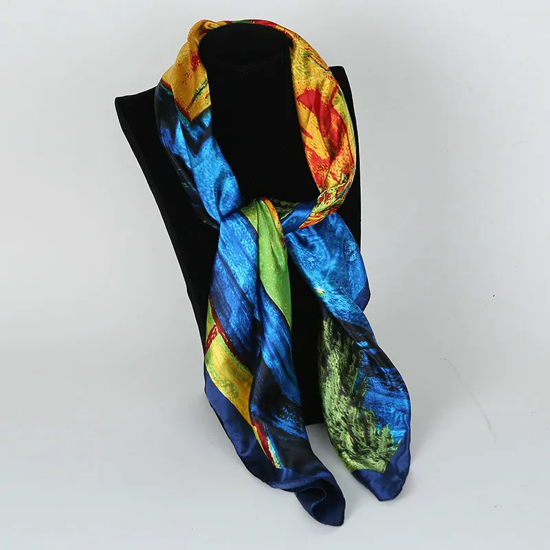 New Design Woman Silk Scarf 90*90cm Square Satin Scarves For Women Head Scarf For Hair Silk Hair Scarf For Sleeping