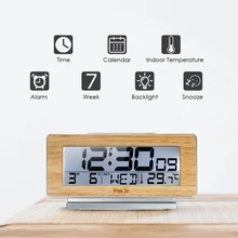 Беспроводной датчик цифровой будильник с подсветкой Функция повтора цифровой будильник c ЖК-дисплеем комнатный термометр и гигрометр
