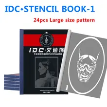 Аэрография блеск тату Трафаретный Рисунок Большой шаблонная наклейка хна, временная художественные трафареты для татуировок набор книг-1