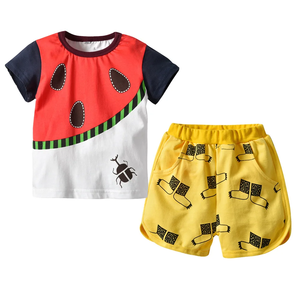 

VTOM Summer Baby Boys Sets Children's Clothing Sets For Boys Short Sleeve T-Shirts + Short Pants Kids Suit XN101