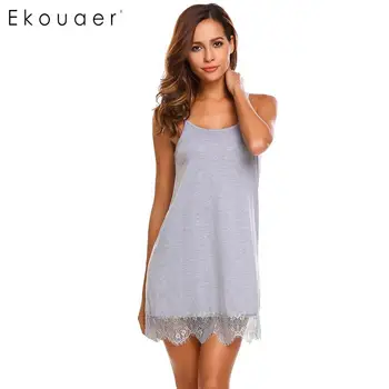 

Ekouaer Sexy Nightgown Lingerie Sleepwear Babydoll Nightdress Women Lace Night Dress Full Slips Chemise Sleepshirts Nightwear