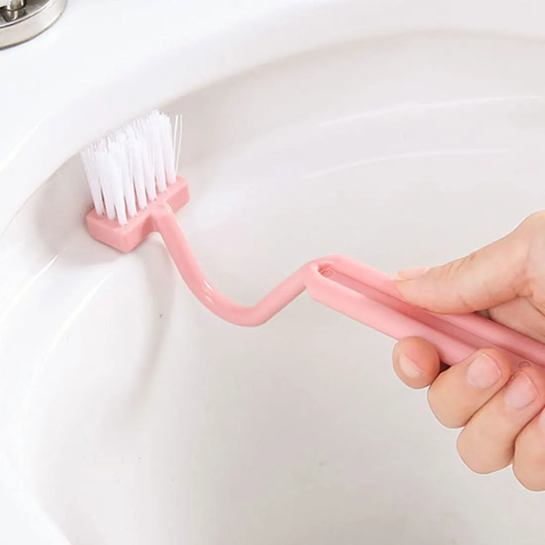 1 шт. яркий цвет для дома и ванной портативная туалетная щетка для уборки в ванной Scrubber v-тип изогнутая щетка для очистки