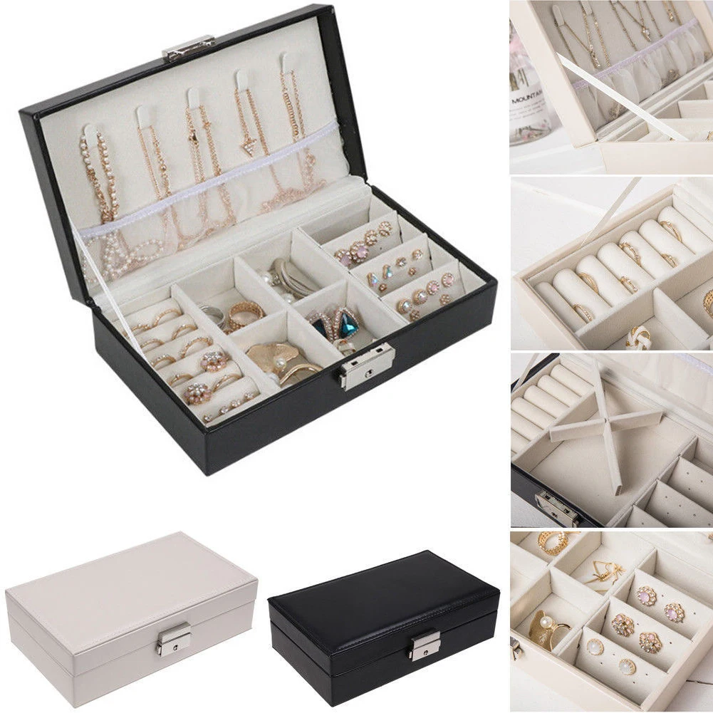 

Ornaments Storage Case Organizer Jewelry Simple Box Travel Portable Multifunctional