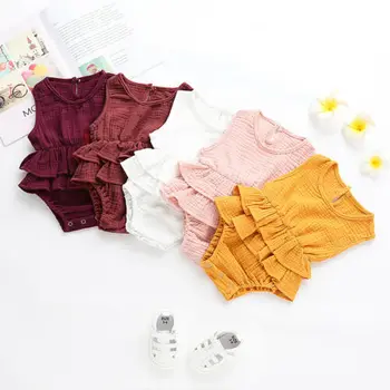 

Newborn Kids Baby Girls Clothes Sleeveless tops Tutu Dress Cotton&Linen Outfit