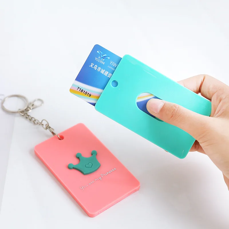 Lovely Access Control Card Set Portable Document Card Bag Student Bank Bus Neck Card Set