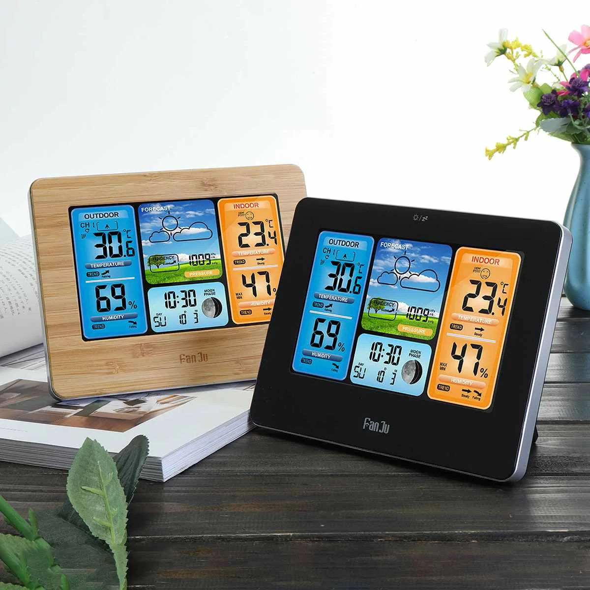 

Wireless LCD Color Weather Station Hygrometer Thermometer Barometer Sensor Wall Digital Sensor Forecast Colorful LCD Display