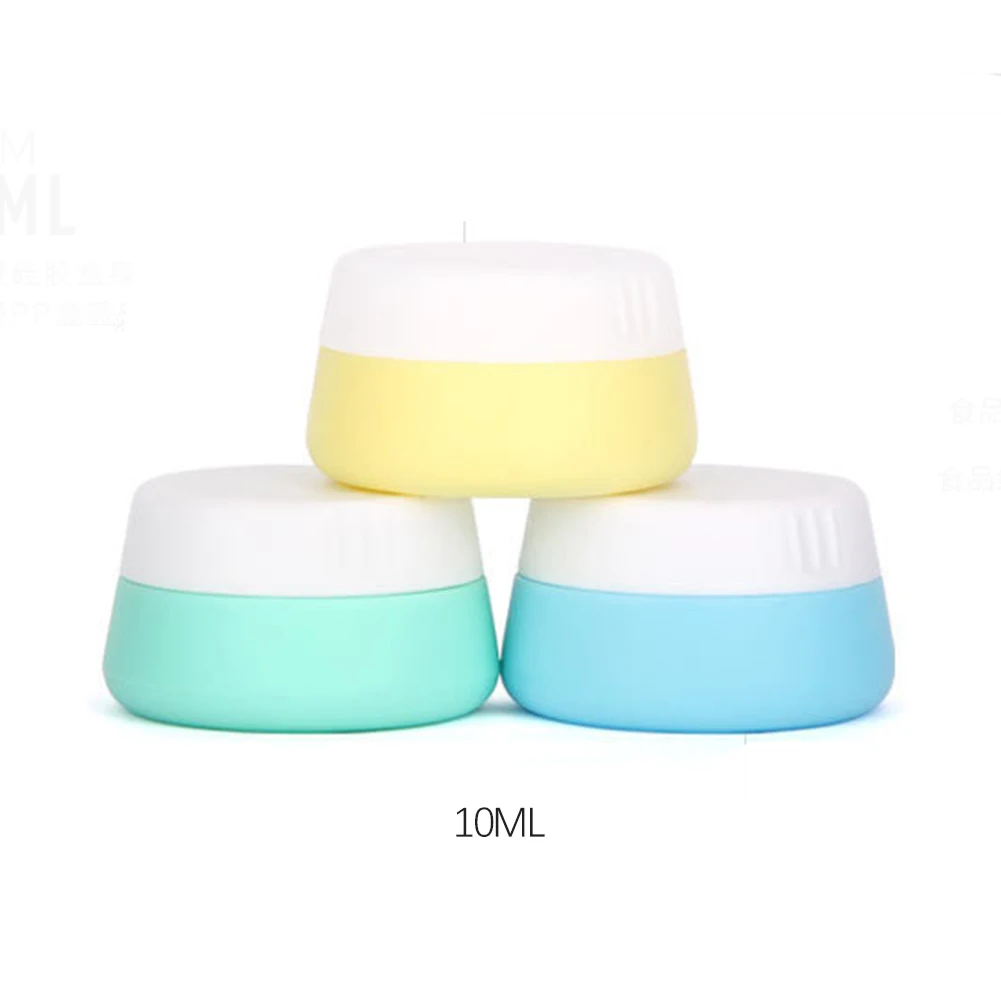 

3PCS/Set Face Care Cosmetic Cream Jars Pot Makeup Portable Reusable Travel Containers Home Empty Silicone Lotion Box Leakproof