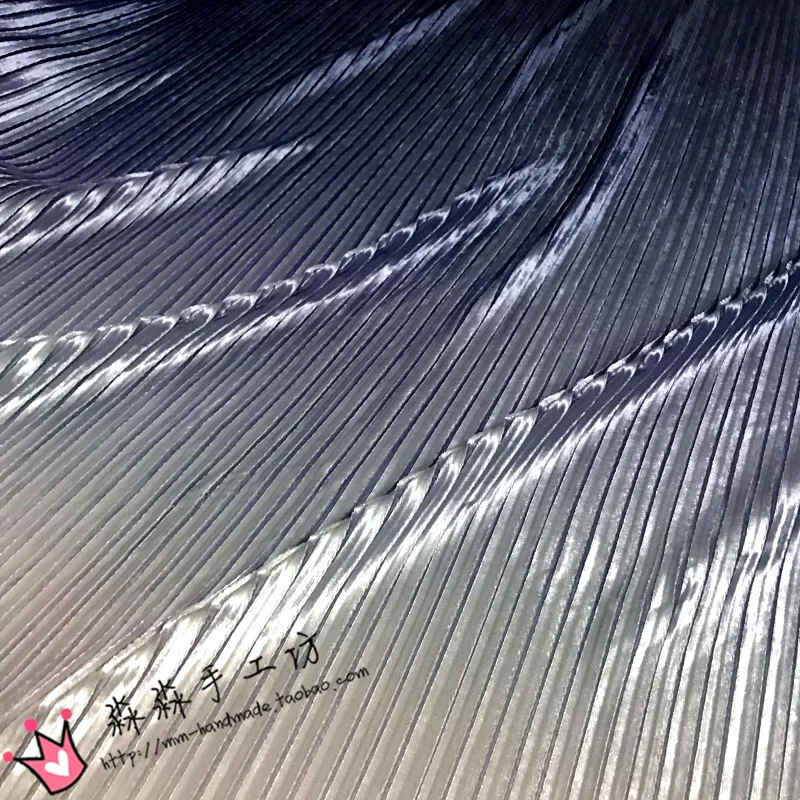 

2019 Tecidos Tissus Shipping Autumn And Winter Clothing Fabrics Gradient Blue Light Organ Plait Goffer Pleuche Finely Pleated