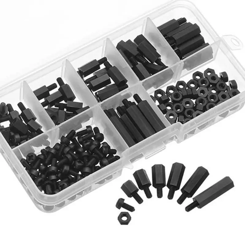 

180pcs/set M3 Nylon Standoff Spacer Column for Communication Fixed Screws Nut Standoff Spacer Column Assortment Kit