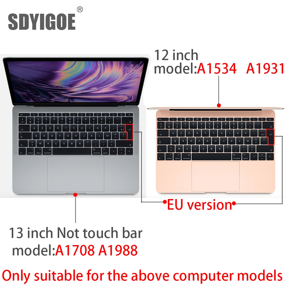 Цветная пленка для клавиатуры Mac Book pro 13 Not touch bar 12 испанская Силиконовая Защитная