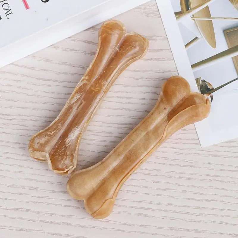 

2pcs Pet Dog Toy Supplies Chews Toys Leather Cowhide Bone Molar Teeth Clean Stick Food Treats Dogs Bones for Puppy Accessories