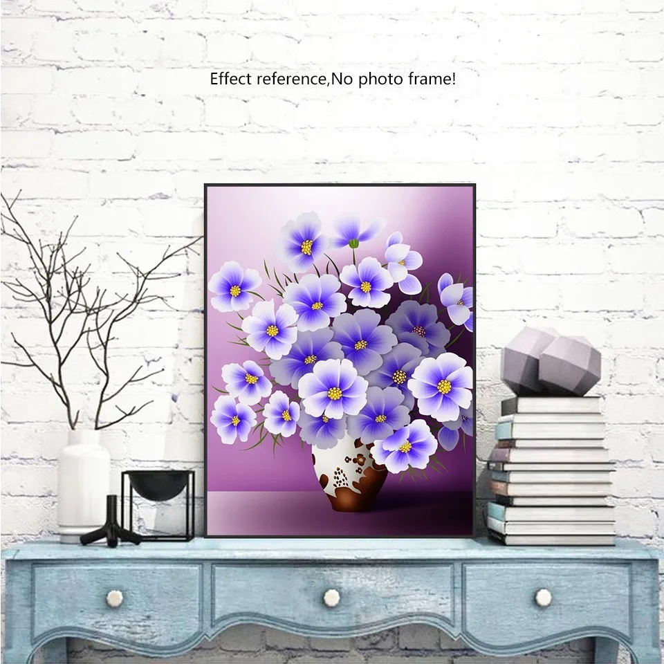 Evershine DIY Diamond Embroidery Full Display Flowers Full Square 5D Diamond Painting Cross Stitch Daisy Picture Of Rhinestones