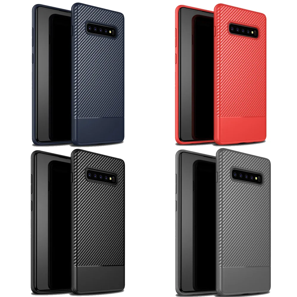 Чехол из углеродного волокна Hunreone чехол бампер ТПУ для Samsung Galaxy S10 Plus Lite S8 S9 Note 8