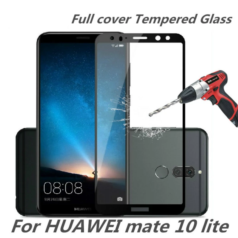 Полное покрытие закаленное стекло для HUAWEI mate 10 Lite lite экран защитный чехол