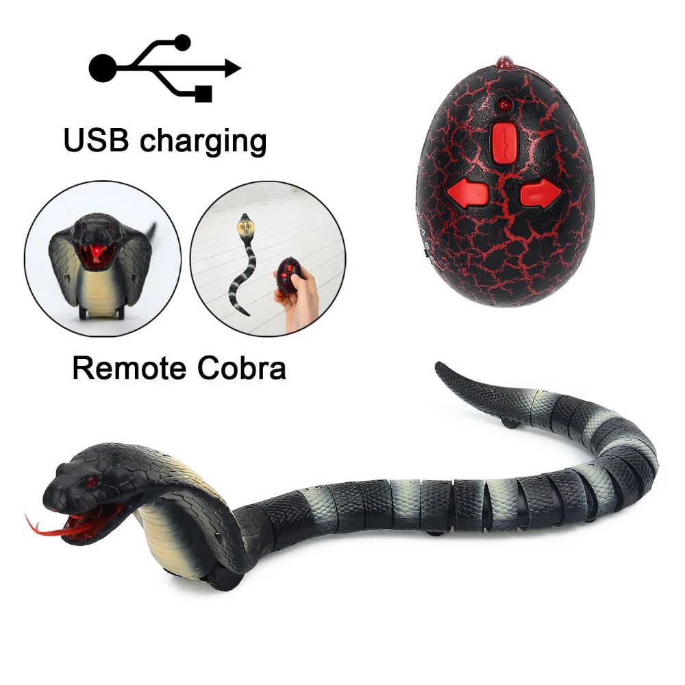 Novelty Remote Control Snake Naja Cobra Animal Trick Terrifying Mischief Toy RC Snaker Safari Garden Props Joke Prank Gift