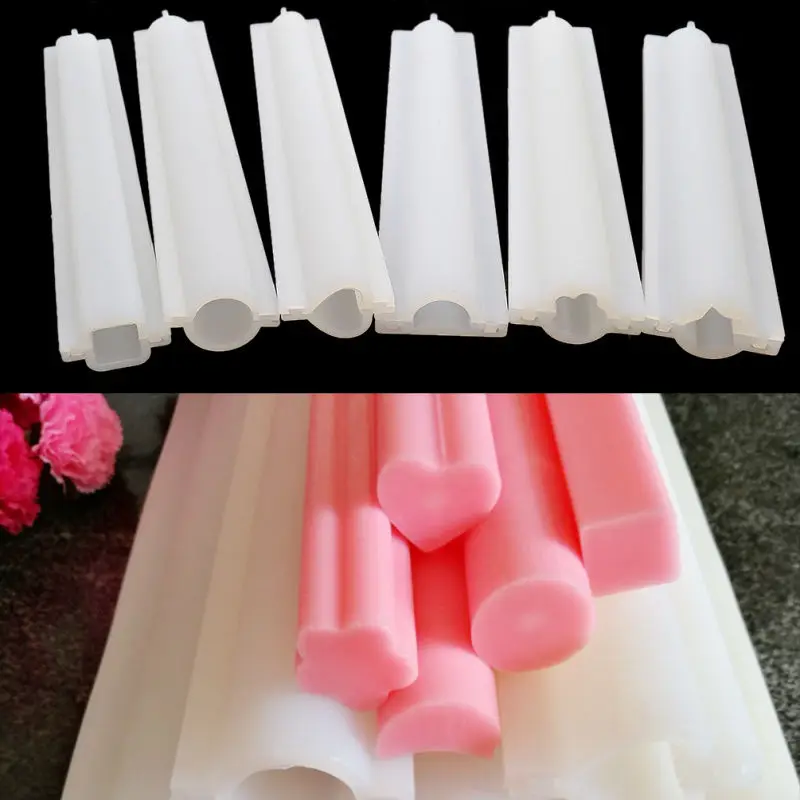 Heart Round Silicone Tube Column Mold DIY Candle Soap Mould Templet Hand Craft