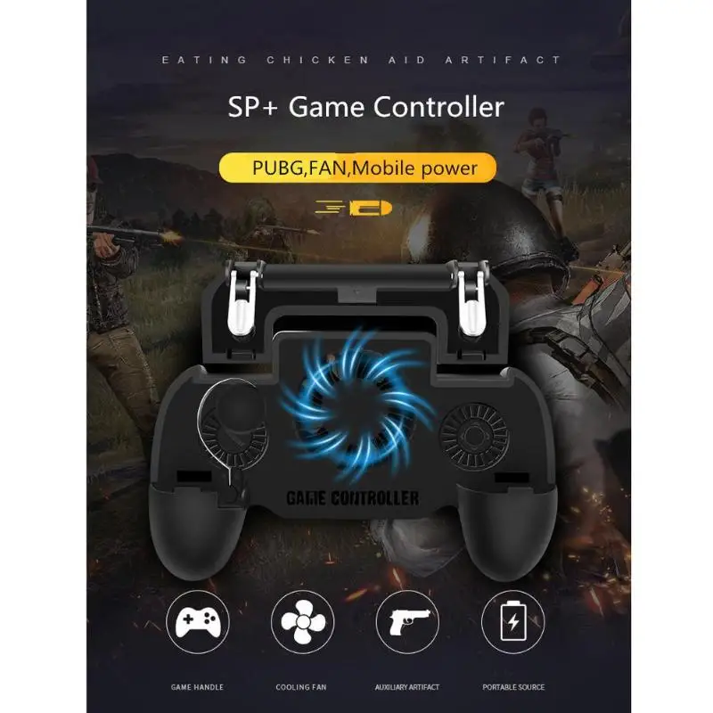 2000mAh Cooling Fan PUBG Controller Gamepad Mobile Trigger Joystick Mobile Controller Phone Cooler Power Bank Phone Gamepad Hot