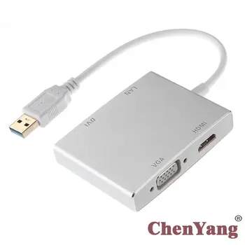 

Zihan DVI VGA HDMI HDTV External Graphics Card & LAN Ethernet RJ45 Networking to USB 3.0 Adapter 4 in 1 Multiplicate Function