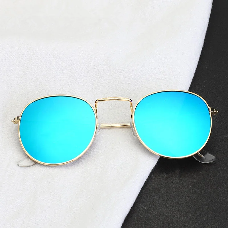 

Vintage Round Sunglasses Women Mirror Reflective Retro Sun Glasses Brand Designer Trend Circular Frame Eyewear