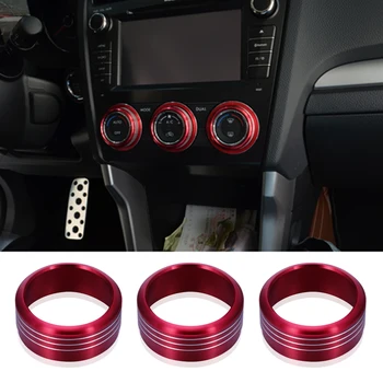

3pcs Aluminum AC Climate Control Knob Ring Covers Aluminum Alloy Decal For Subaru WRX STI Impreza Forester XV Crosstrek