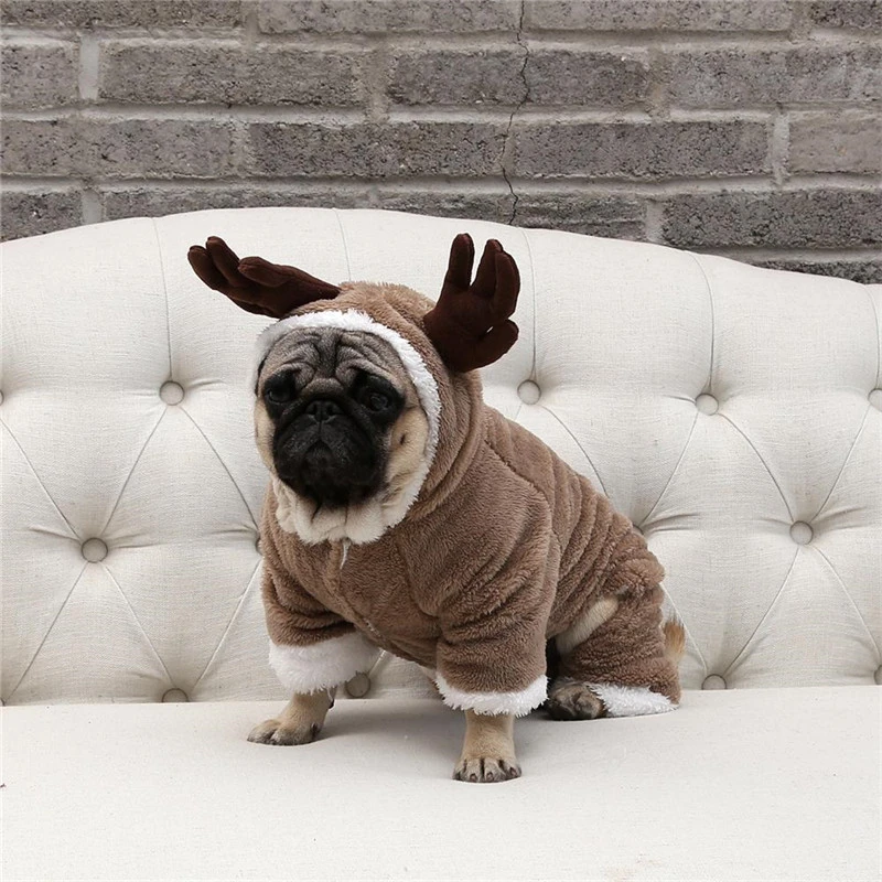 Disfraz perro Pug otoño e invierno, ropa de color sólido para ciervo, oveja, bulldog Francés, abrigo para cachorro de Navidad|Abrigos y chaquetas para perro| - AliExpress