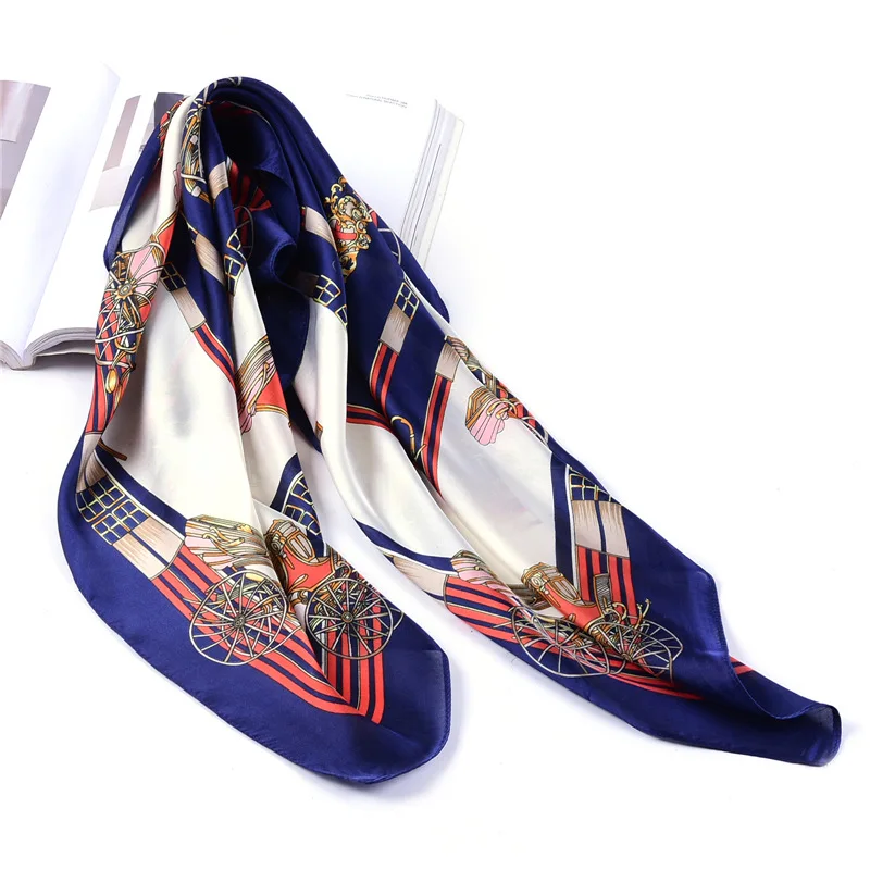 

2019 new designer brand silk scarves women 70*70cm square scarf fashion foulard bandana lady head scarfs summer neckerchief