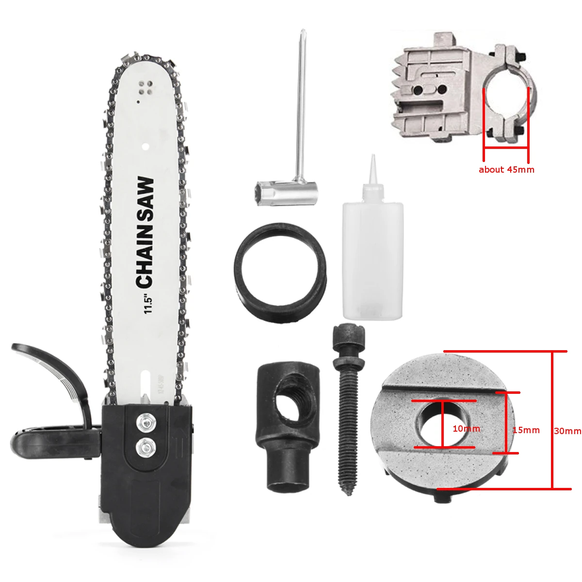 Drillpro 11.5 Inch Chainsaw Bracket Set High Carbon Steel For M10 Angle Grinder To Chain Saw Woodworking Power Tools Drillpro 11.5 Inch Chainsaw Bracket Set High Carbon Steel For M10 Angle Grinder To Chain Saw Woodworking Power Tools