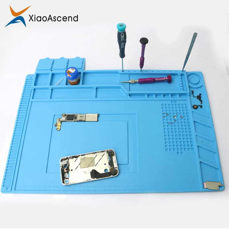 

40x30cm Heat Insulation Silicone Soldering Pad with Magnetic for BGA Work Motherboard Chip Repairing
